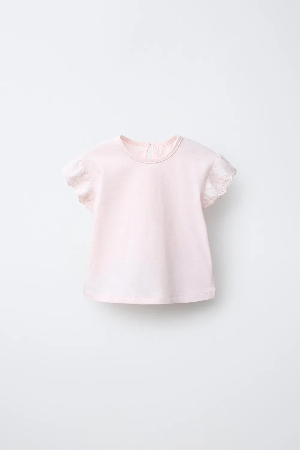 Футболка с швейцарской вышивкой ZARA, Pink
