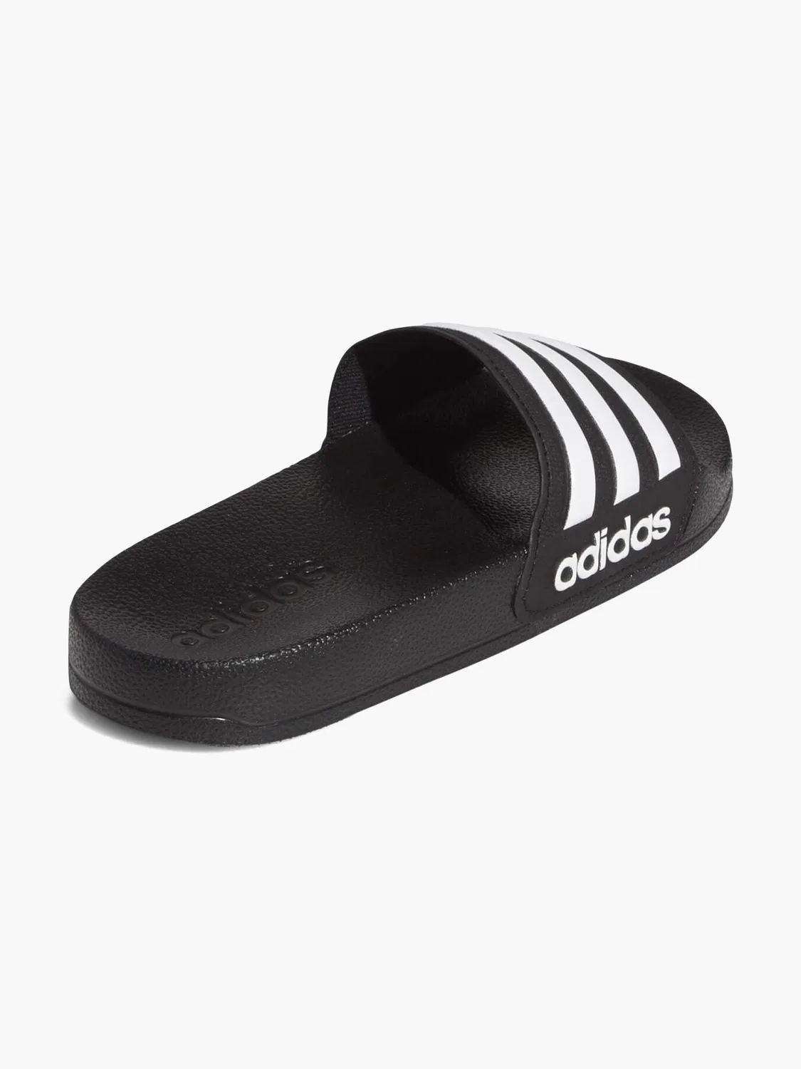 Детские шлепанцы с полосками Adidas Adilette, черный — фото 4