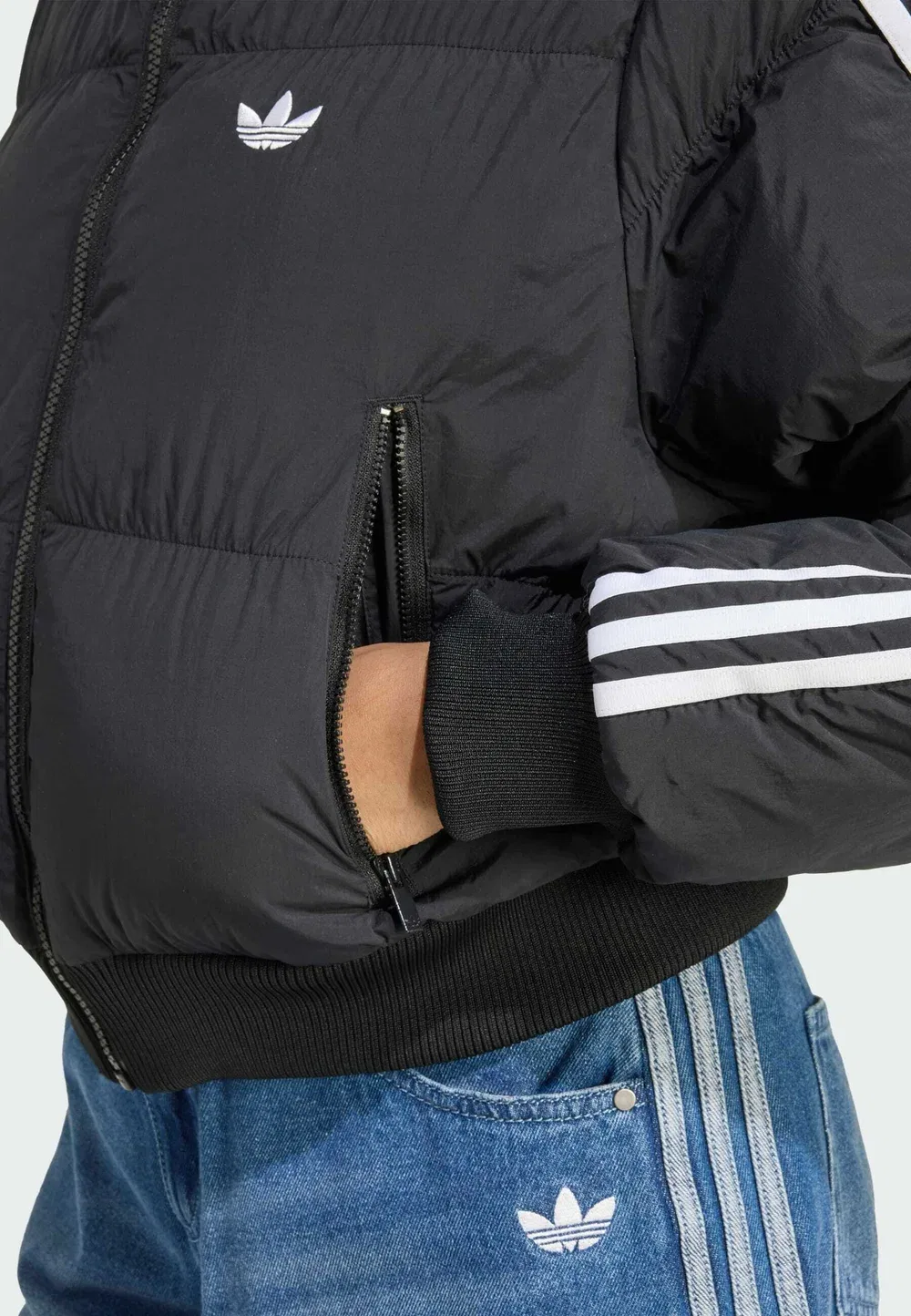 Укороченная зимняя куртка Adidas Originals, Black — фото 4