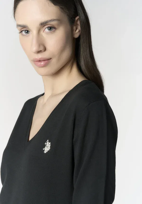 Джемпер хлопковый Jumper U.S. Polo Assn., черный — фото 4