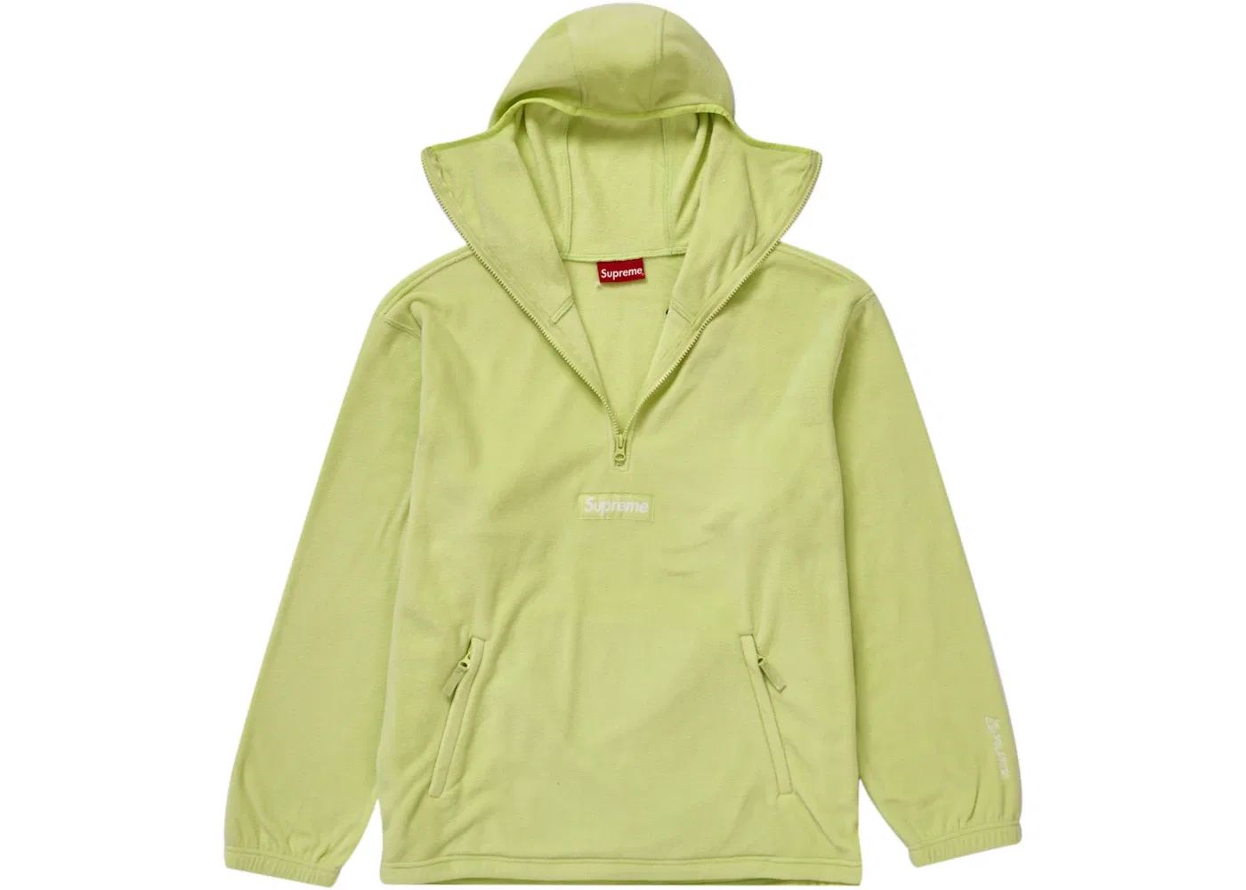 Мужской пуловер с принтом Supreme Polartec Facemask Half Zip, Lime — фото 2