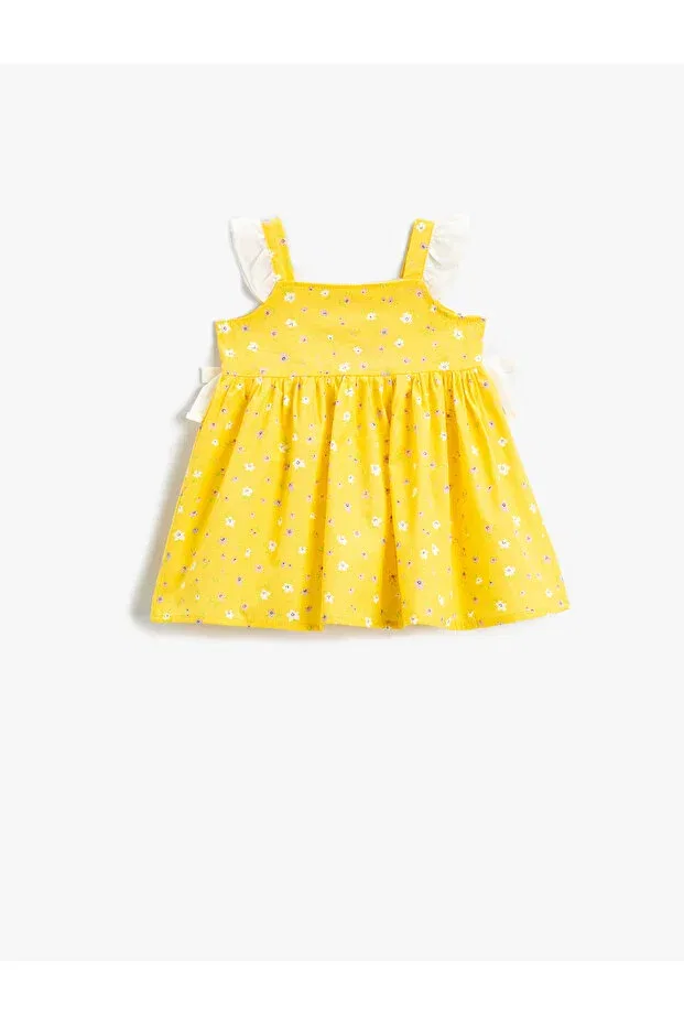 Детское платье для девочек хлопковое с воланами Koton, Yellow — фото 2