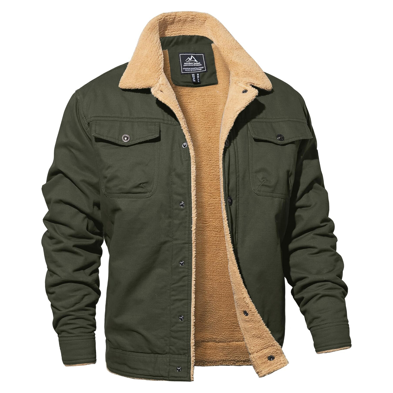 

Мужская хлопковая куртка-карго Magnivit Sherpa Fleece Lined, зеленый