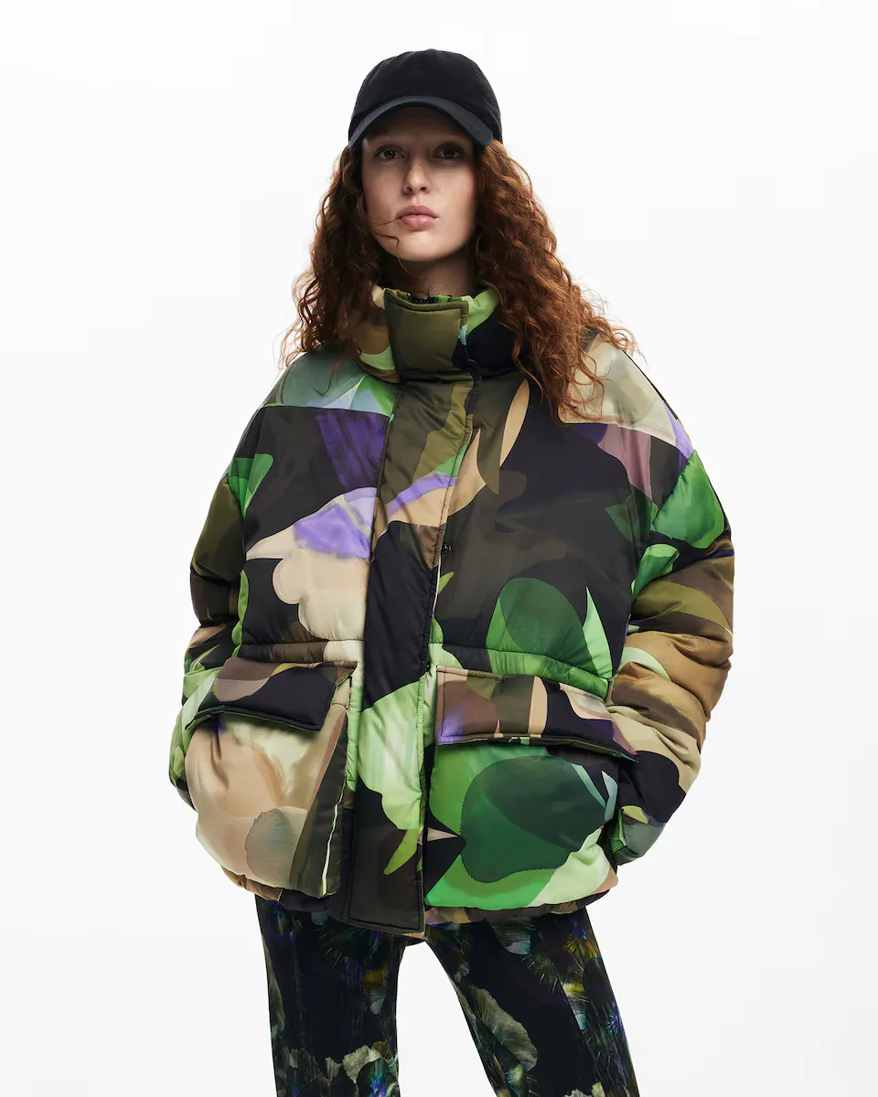 

M Christian Lacroix женский пуховик с принтом Desigual, зеленый