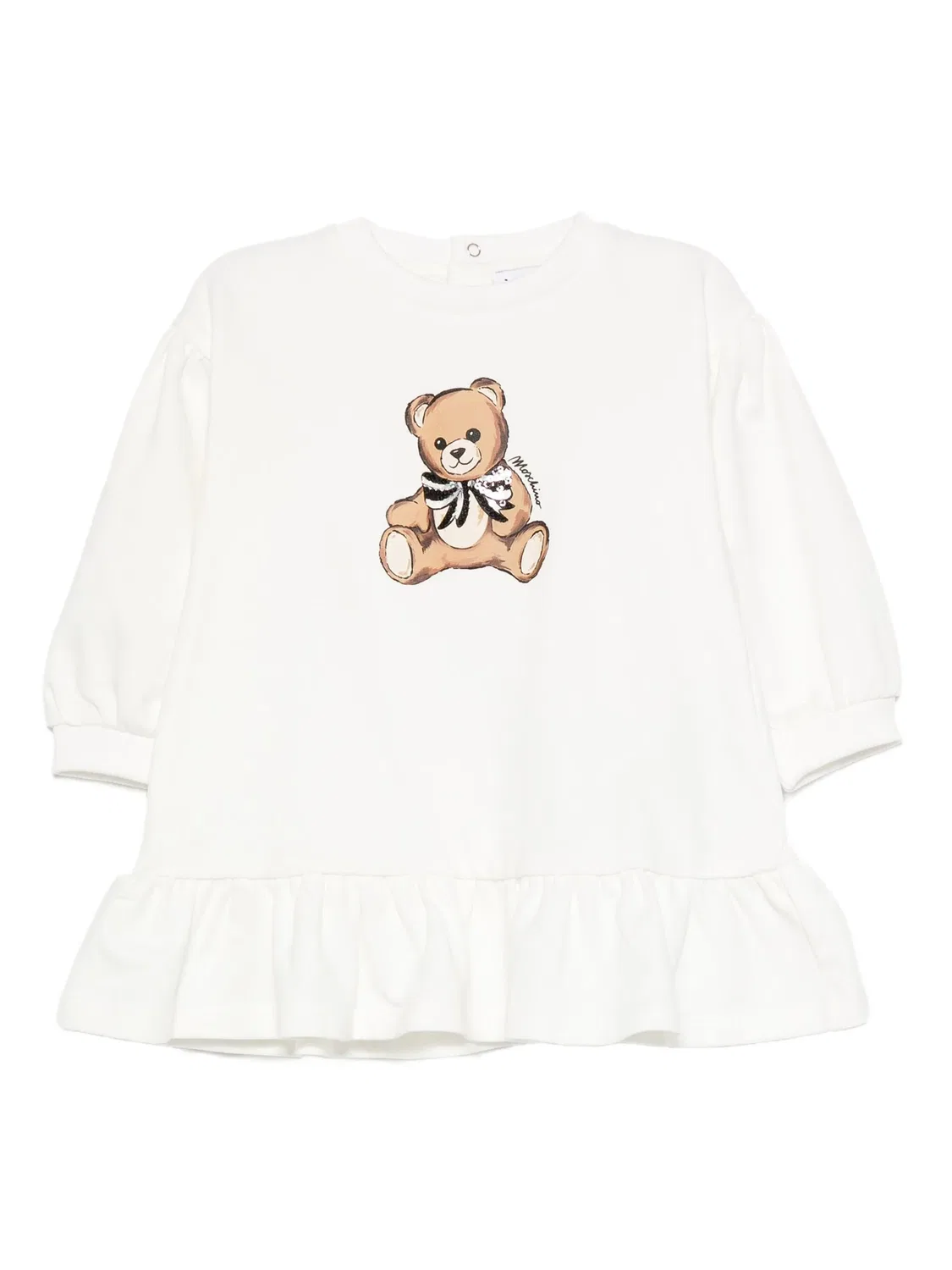 Moschino Платье белое с принтом медвежат