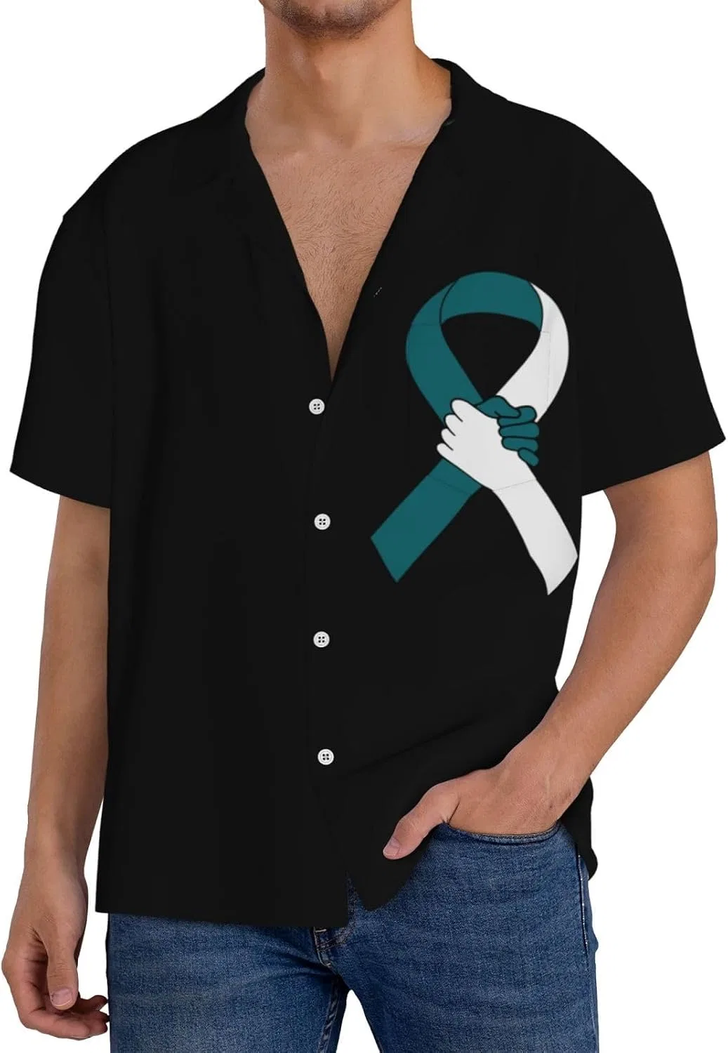 Мужская повседневная рубашка Cuba Collar Generic, Black