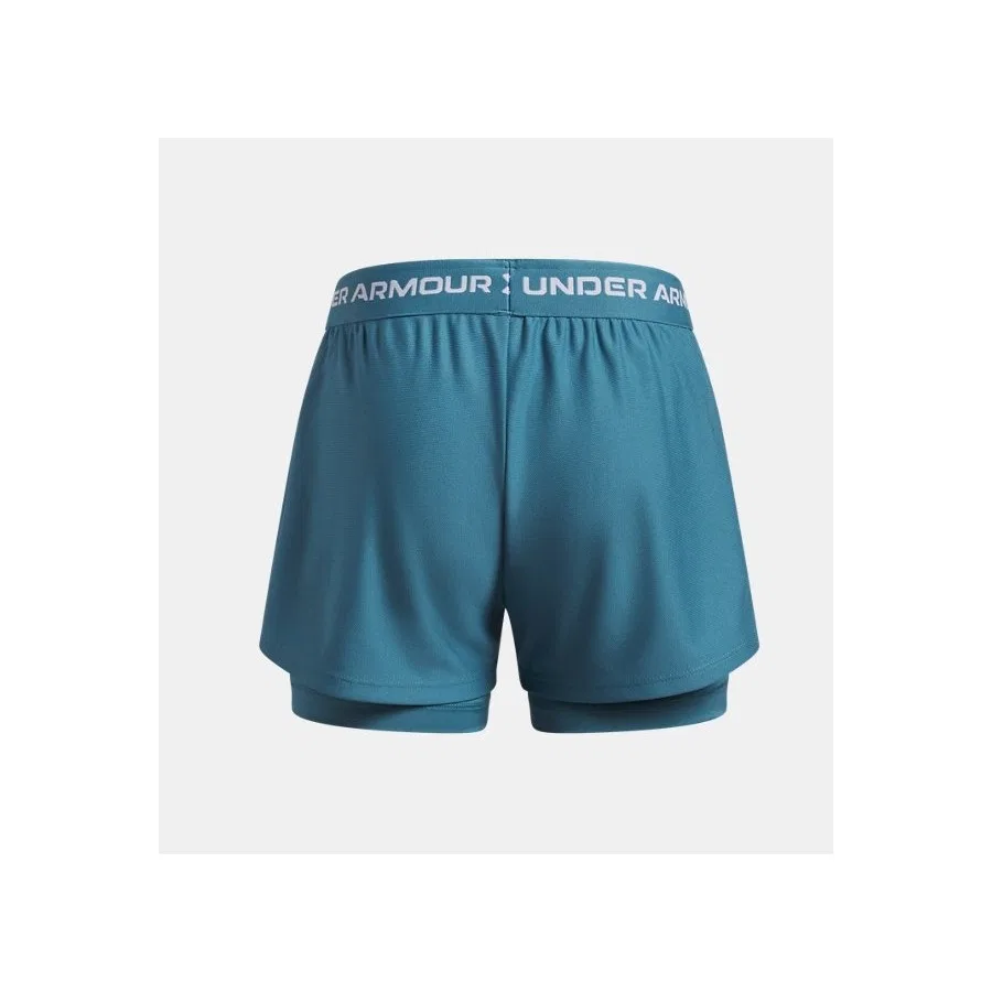 Шорты спортивные с внутренним слоем HeatGear модель UA Tech Play Up 2-in-1 Under Armour, Фиолетовый — фото 2