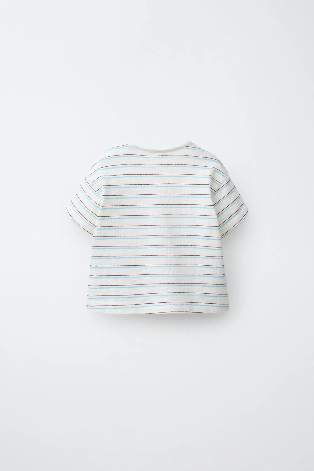 Полосатая футболка с вышитым текстом ZARA, Multicoloured — фото 2