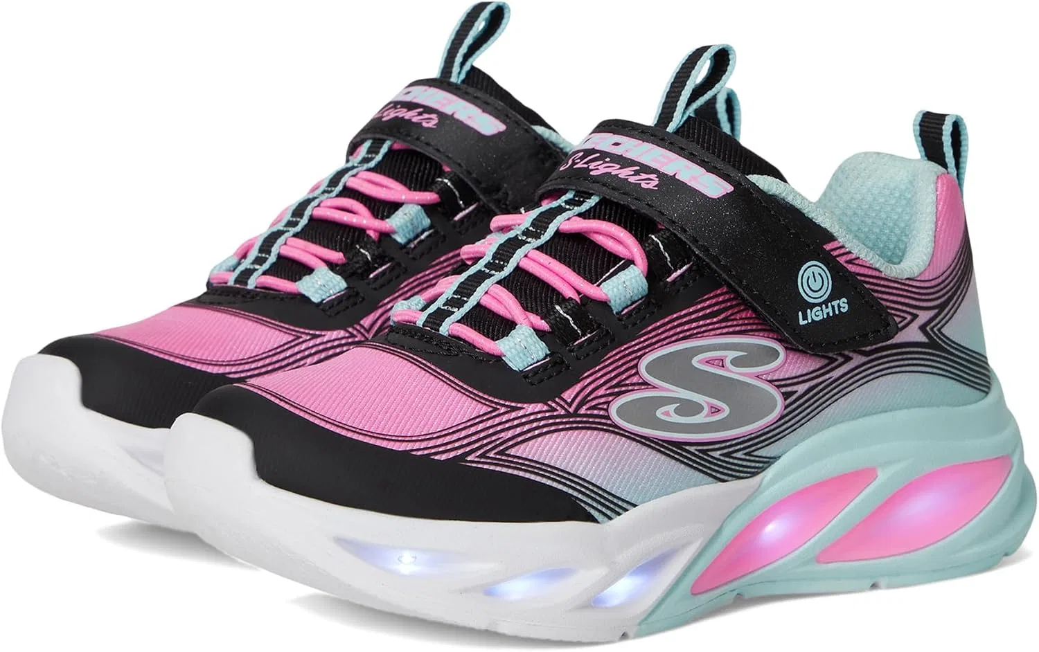 Детские кроссовки для девочек Cosmic Glow Skechers, Black/Multi — фото 2