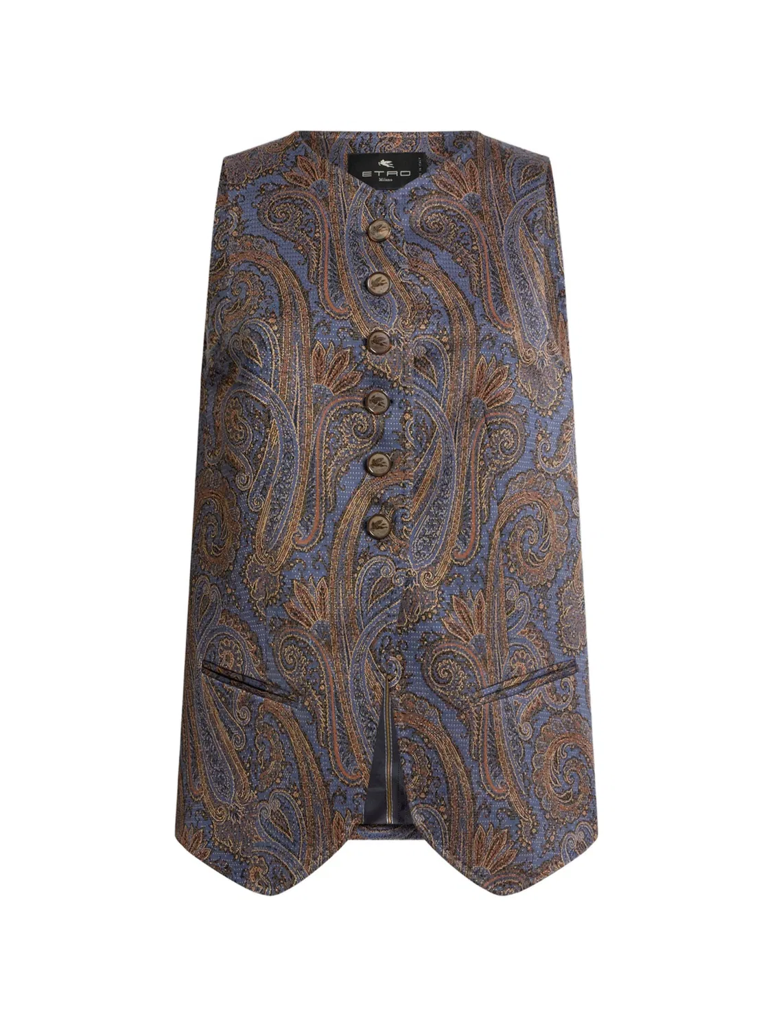 ETRO Жилет жаккардовый с пейсли, синий