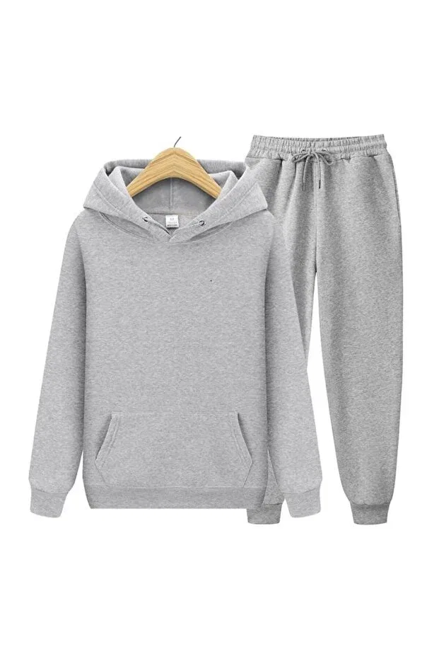 Детский комплект для девочек с капюшоном и карманом-кенгуру Yağtu Collection, Gray