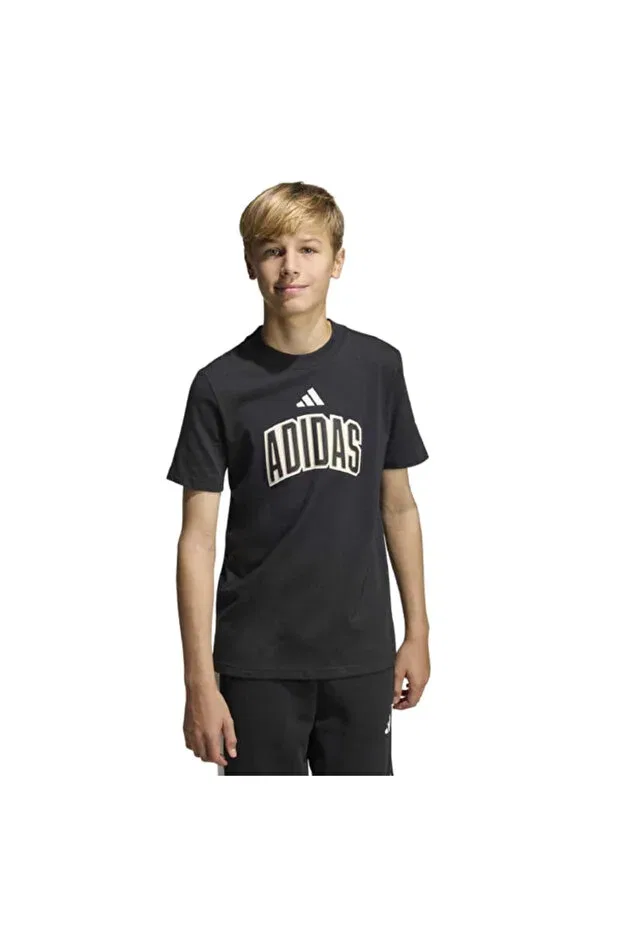 Детская футболка с принтом Adidas, Black — фото 2
