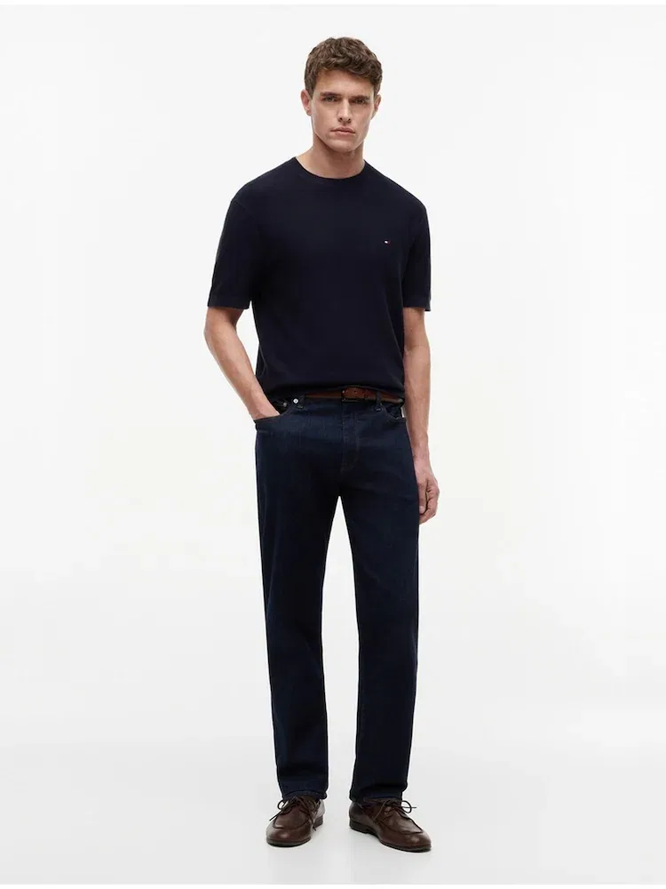 Пуловер из хлопка с фактурной вязкой TOMMY HILFIGER, Navy — фото 2