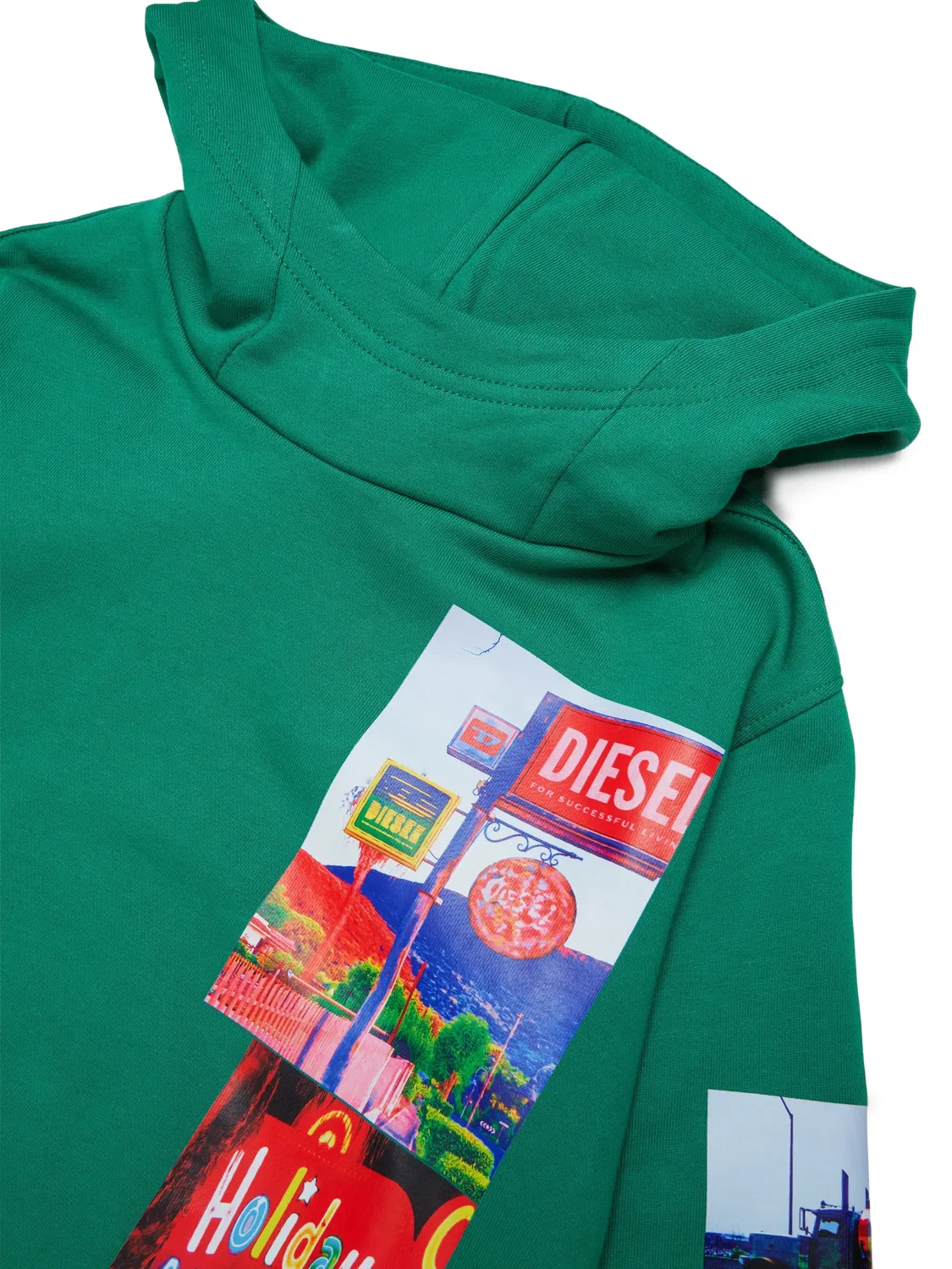 Худи с фотопринтом зеленого цвета Diesel, зеленый — фото 2