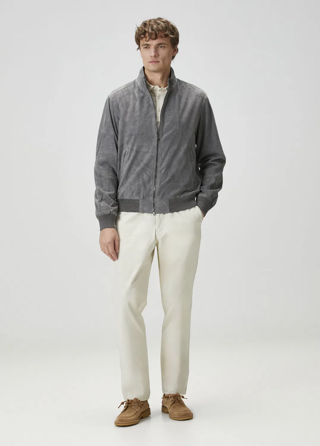 Куртка кожаная Polo Ralph Lauren, Grey — фото 2