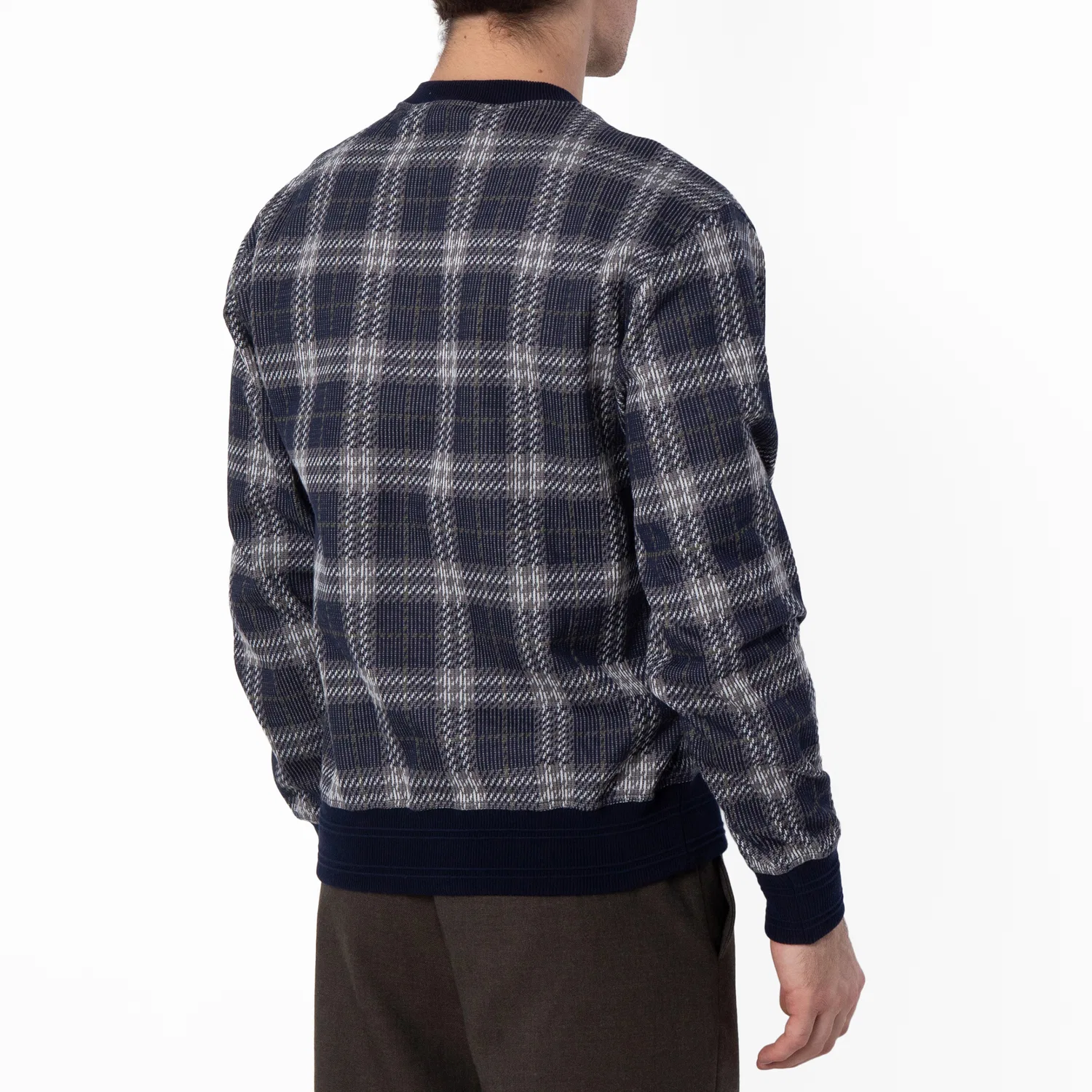 Свитер с принтом в клетку Checked Cotton-Blend Sweater Burberry, Indigo Ip Check — фото 3