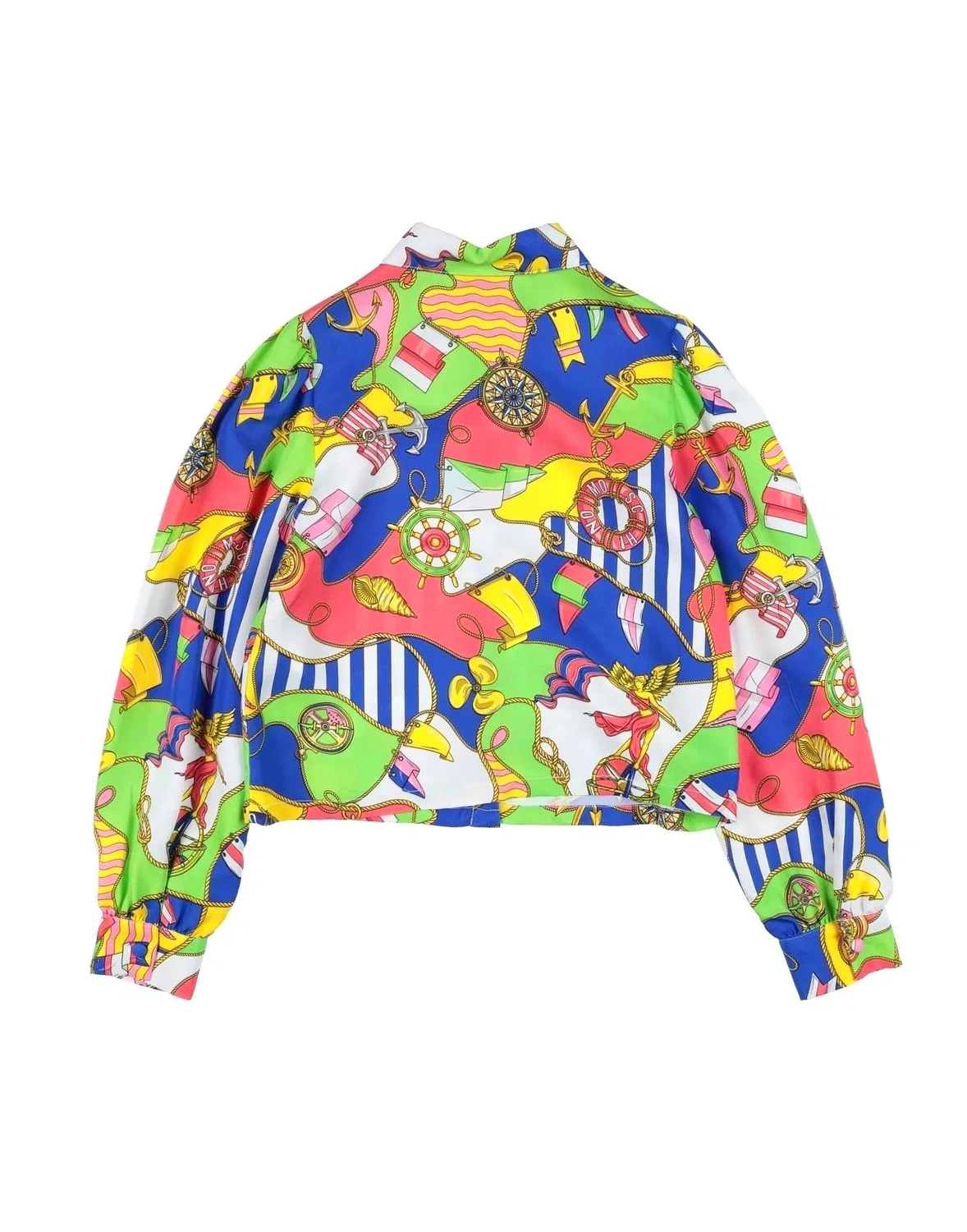 Детская рубашка из сатина с длинным рукавом Moschino Teen, белый — фото 2