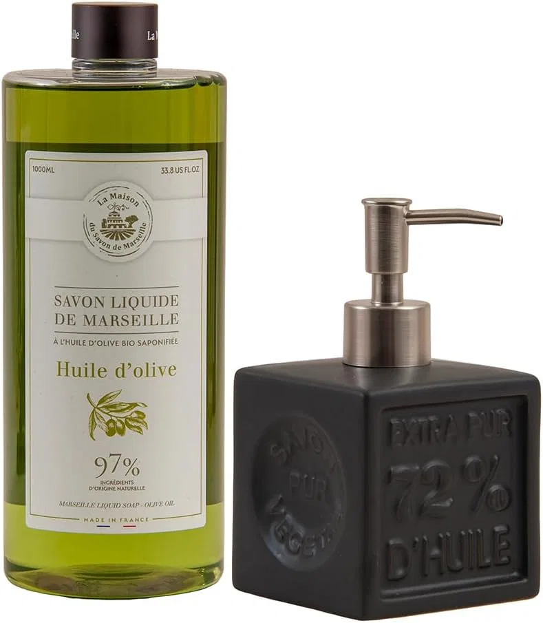 Жидкое мыло Organic Olive Oil, LA MAISON DU SAVON, набор 1 л + 300 мл, Black