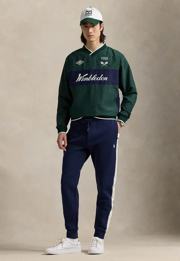 Брюки джоггеры из хлопка и полиэстера Polo Ralph Lauren, белый/темно-синий — фото 2