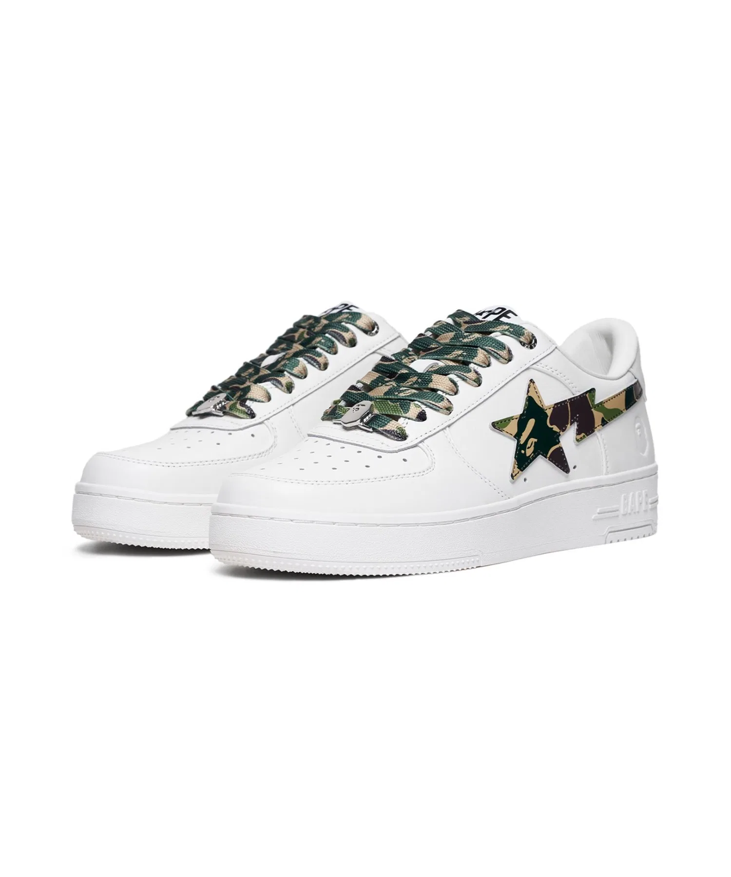 Мужские кожаные кроссовки ABC CAMO BAPE STA A BATHING APE зелёные