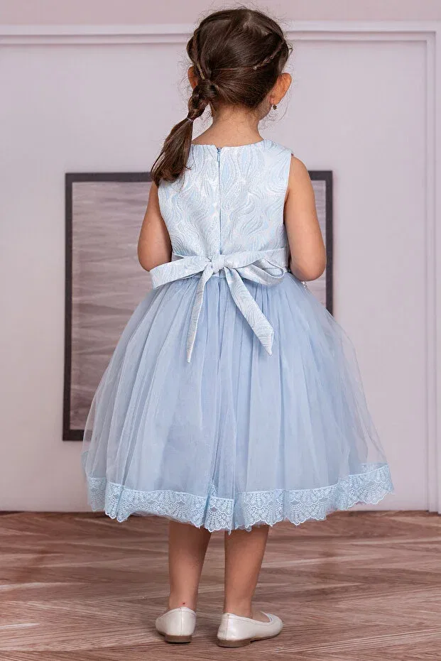 Детское платье из фатина с воланами Süslü Pink Kids, Blue — фото 3
