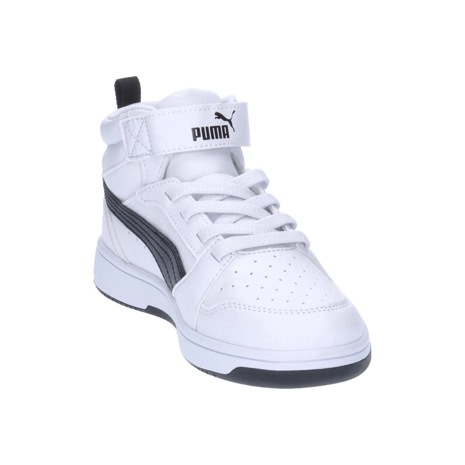 Детские кроссовки на шнуровке Rebound V6 Mid Puma, Weiss Schwarz — фото 2