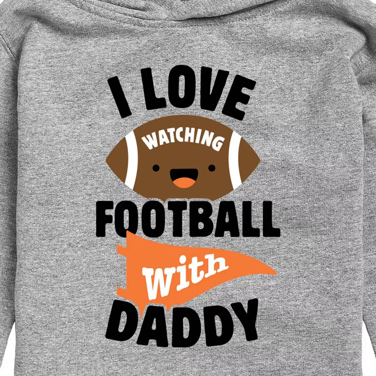 Детское худи для мальчиков с принтом I Love Watching Football With Daddy Instant Message, Athletic Heather — фото 2