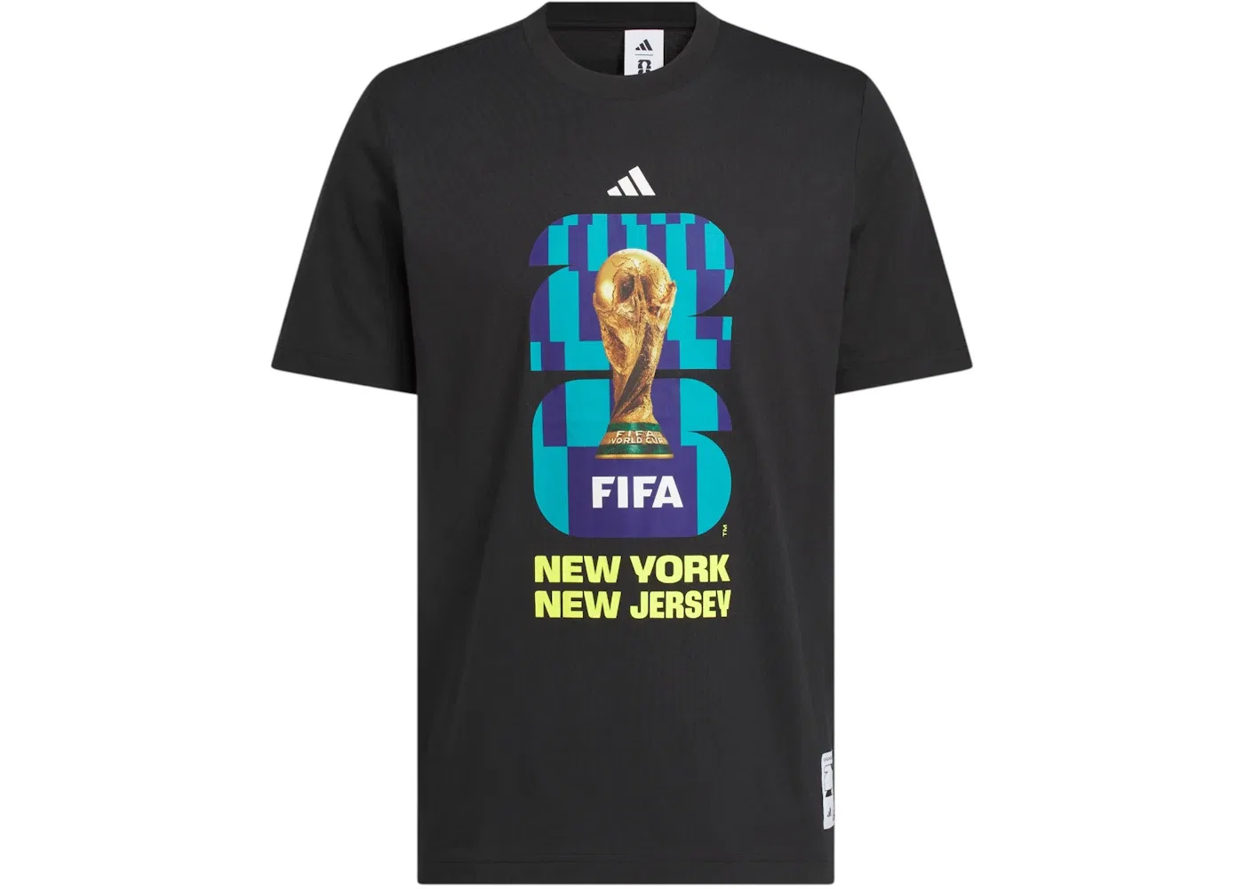 Мужская футболка с графическим принтом Host City New York New Jersey Adidas, Black