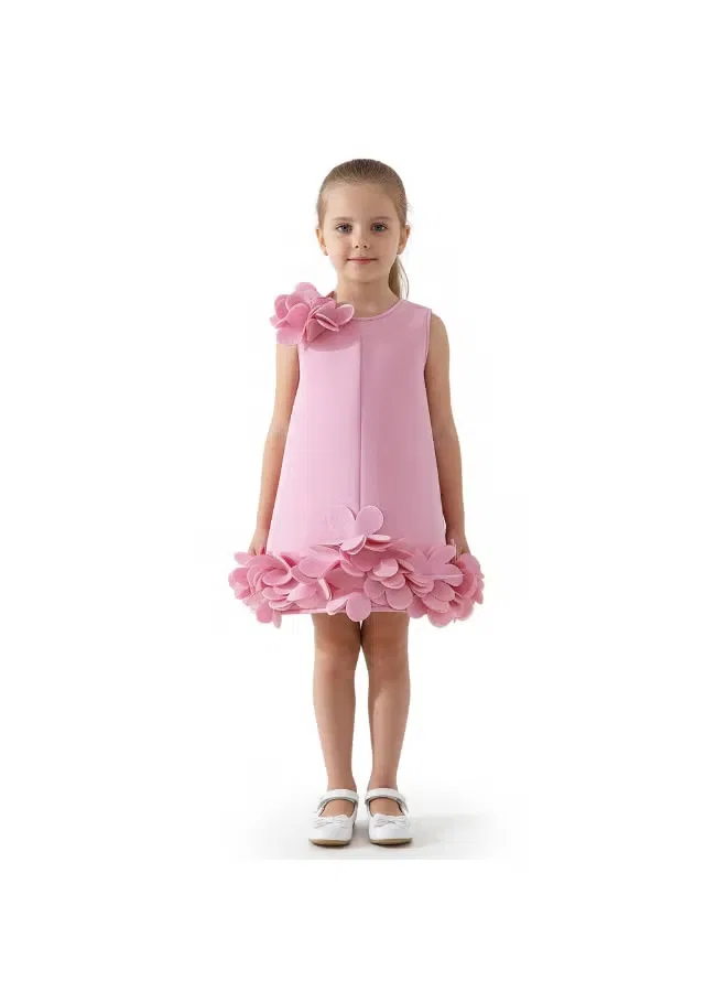 Платье детское с принтом Blossom pink party dress Bidani, светло-розовый