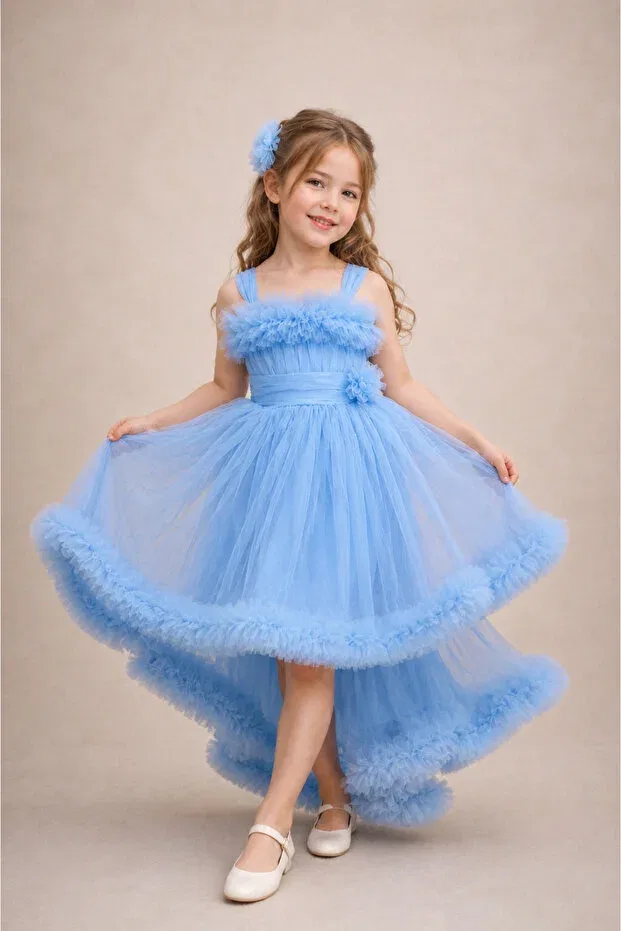 Детское платье для девочек с открытыми плечами Party Atlas Kids, Blue