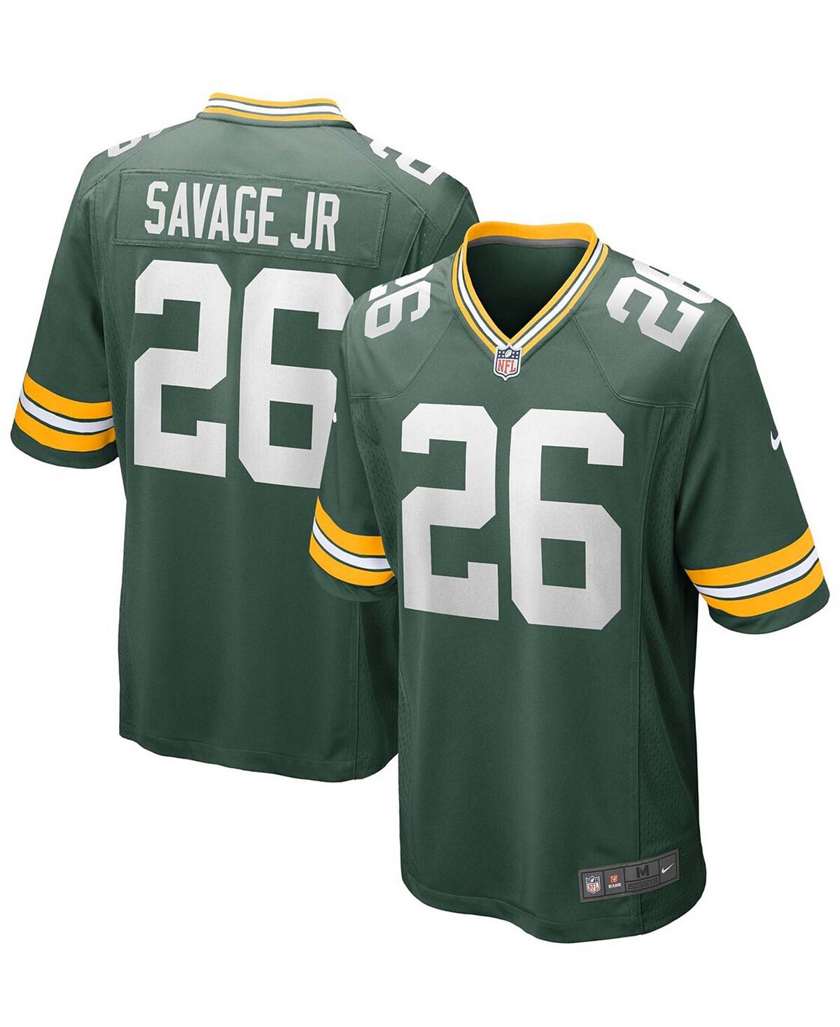 Мужская футболка darnell savage jr. green green bay packers game team Nike, зеленый — фото 2