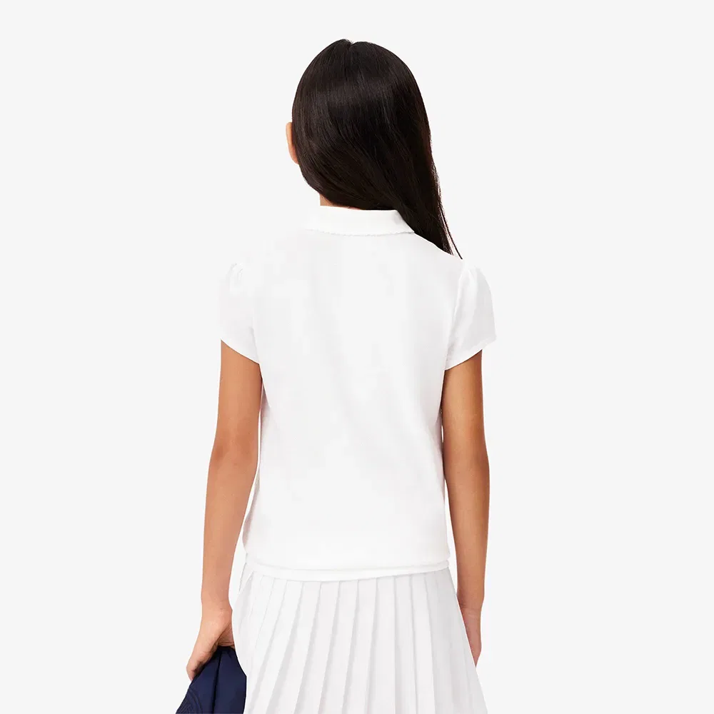Детское поло для девочек с коротким рукавом 447026 Lacoste, White — фото 2