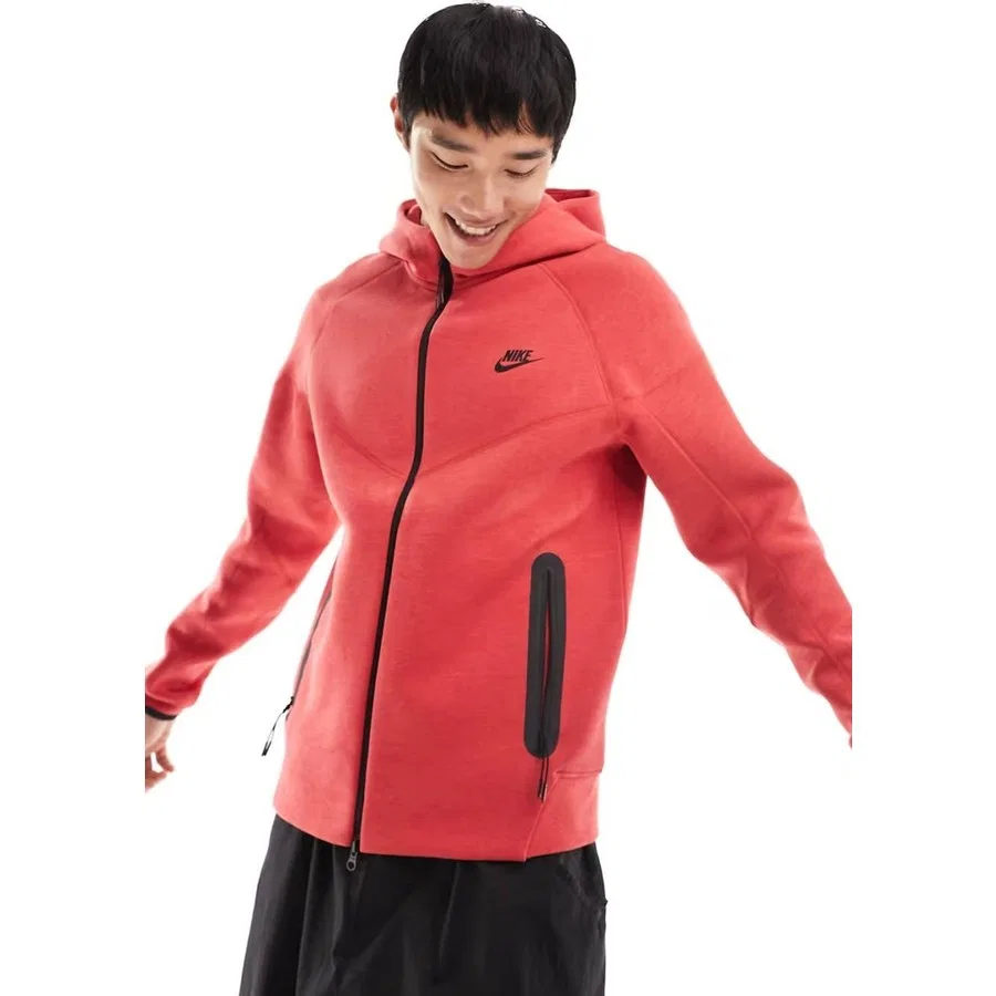 Худи с капюшоном Tech Fleece Full Zip Windrunner Nike, Красный