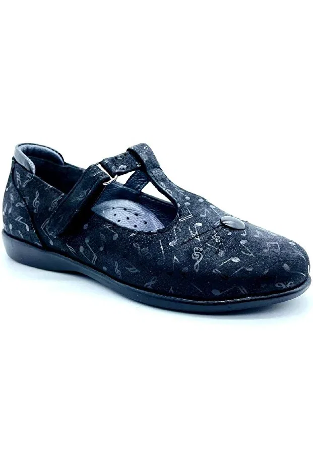 Детские туфли для девочек с принтом Cat motif Nubebe, Black Pattern — фото 2