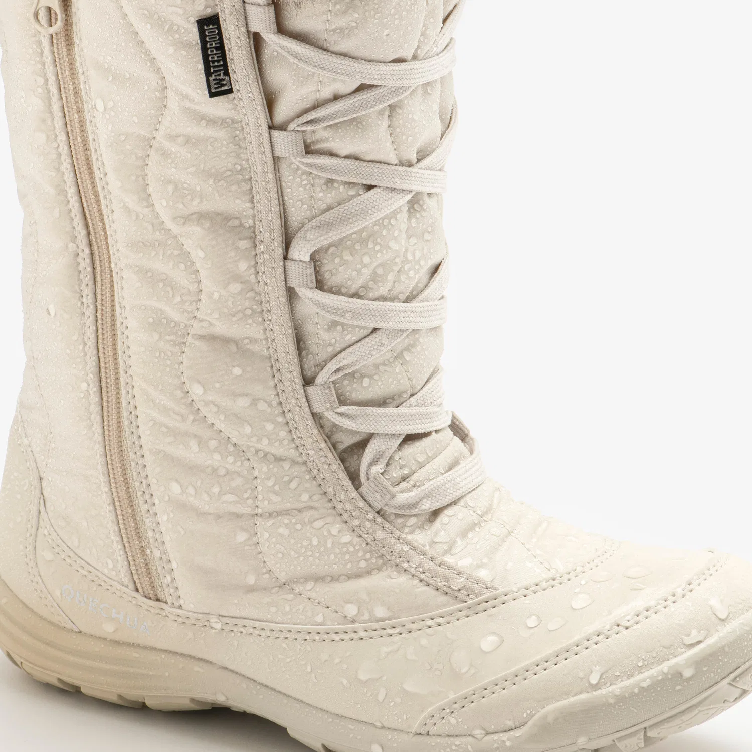 Детские зимние сапоги для девочек с молнией SH500 Zip Quechua, Leinenbeige — фото 3