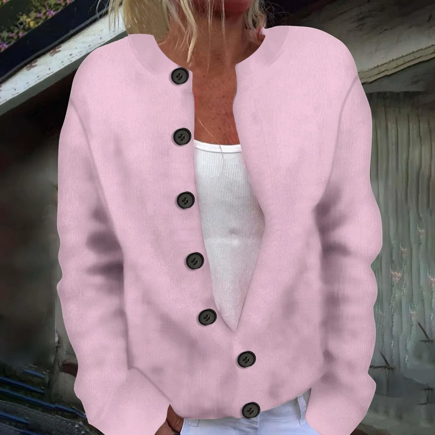 Женская куртка с пуговицами из полиэстера, Rosa Chiaro — фото 3