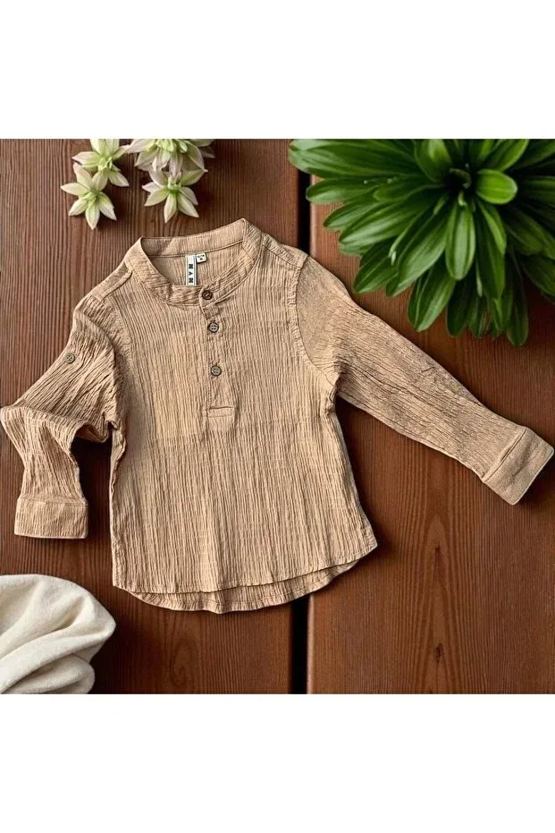 Детская рубашка с длинным рукавом Judge Collar Shirt Nanica Kids, Camel