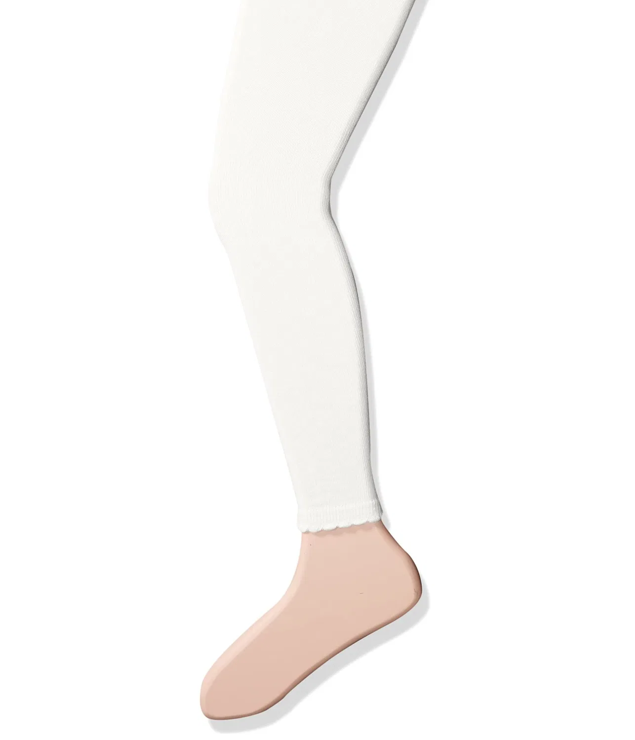 Детские хлопковые колготки без стопы с волнистым краем Girls' Little Cotton Footless Tights with Scalloped Edge Jefferies Socks, Ivory