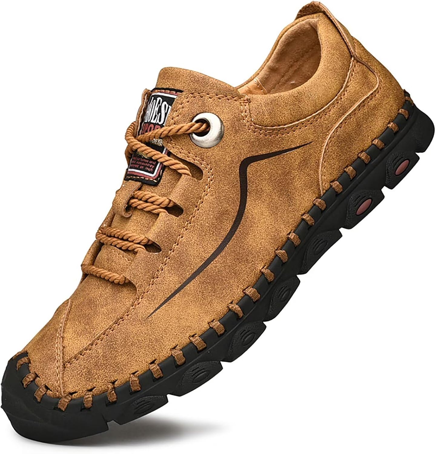 

Мужские кожаные лоферы TERBOFIN с легкой ноской, повседневные туфли для прогулок и вождения, ручная строчка, комфортные мокасины, повседневные кроссовки для работы, офиса и улицы, коричневый