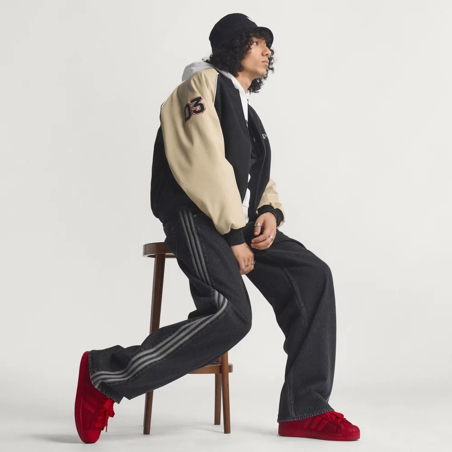 Мужские джинсы с фирменными 3 полосками Firebird Adicolor Adidas Originals, True Black Denim