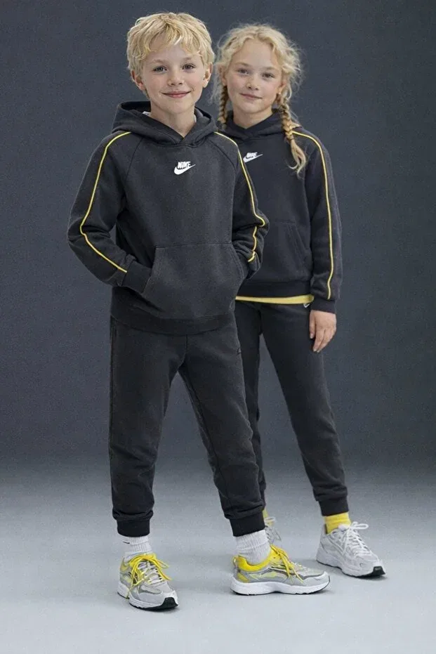 Детский спортивный костюм для девочек на флисе Sportswear club polar fleece-lined unisex children's tracksuit, Nike, Green — фото 2