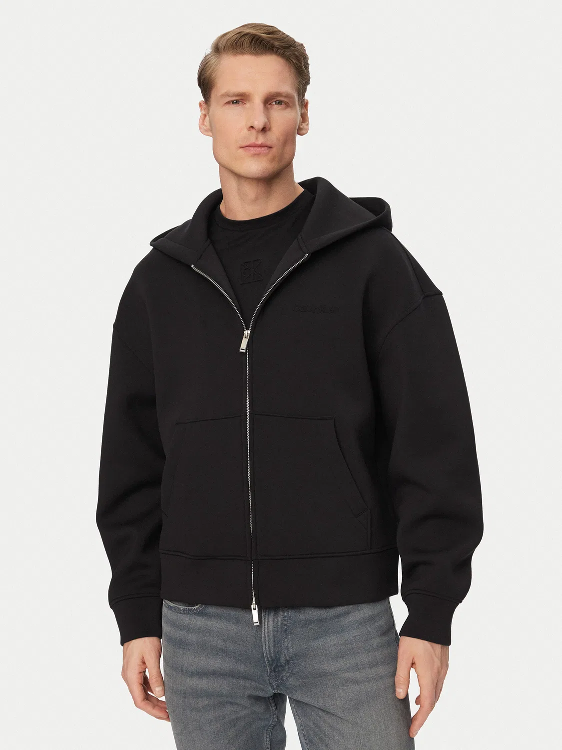 Мужской свитшот свободного кроя Calvin Klein, черный