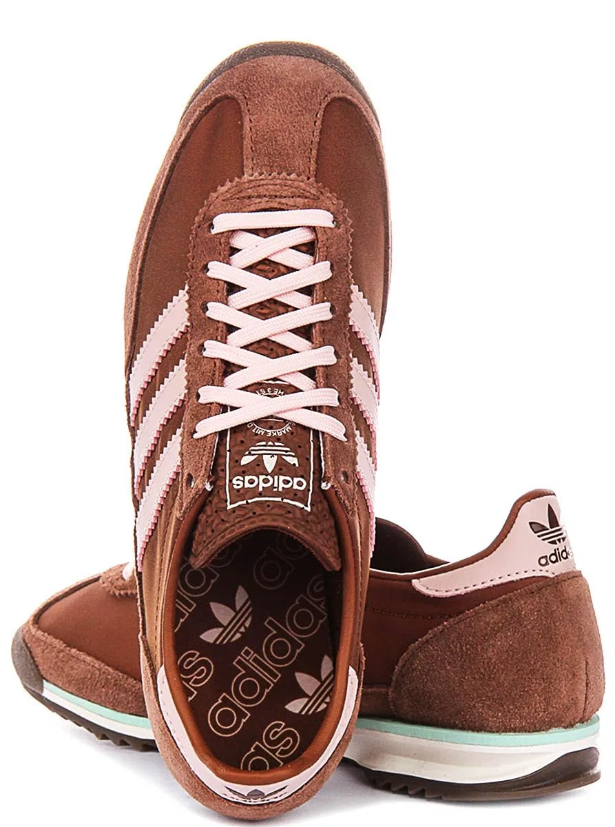 Детские кроссовки для мальчиков с полосками Sl72 Og Adidas Originals, Bronze Layer Cream White Black Core — фото 4
