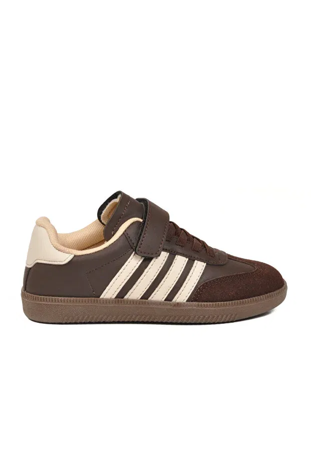 Детские спортивные туфли для девочек на липучке Lafonten 753 f, Coffee-Beige Ayakmod — фото 3