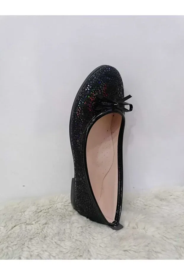 Детские балетки для девочек с ортопедической стелькой Color-Changing girl child bandless orthopedic ballerina shoes Özgür Kids, Black — фото 3