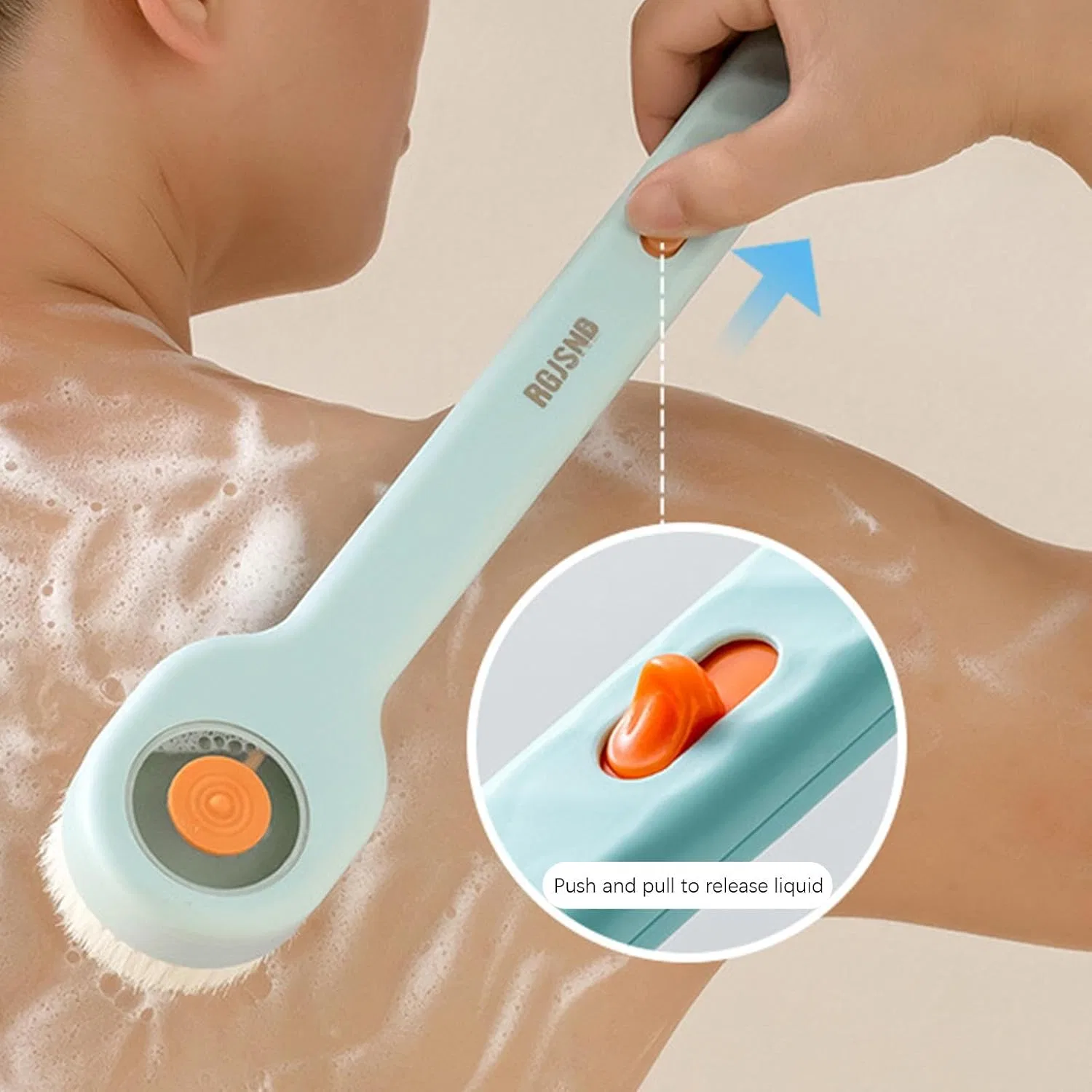 Щетка для спины, Body Brush, Generic, 34.5 x 6.8 см, Синий — фото 3