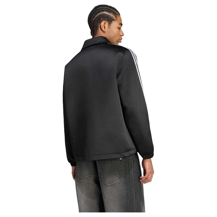 Мужская куртка с принтом 3 Stripes Satin Padded Jacket HZ3805 adidas, Черный — фото 3