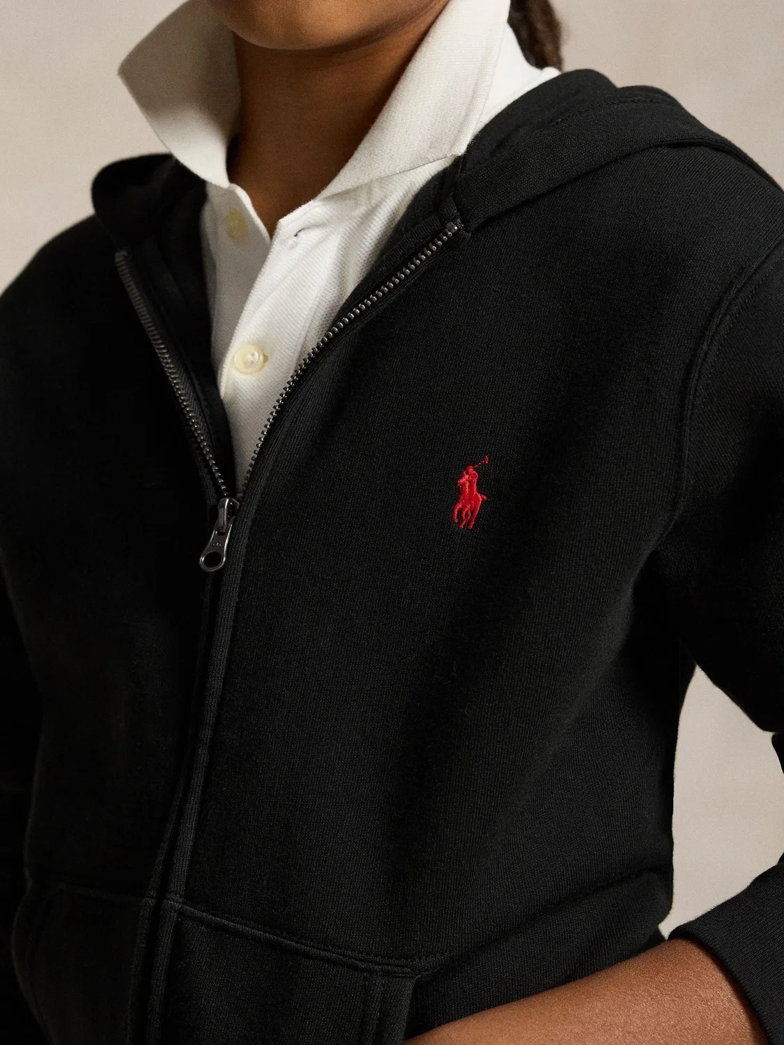 Худи, на молнии, с логотипом Polo Ralph Lauren, черный — фото 3