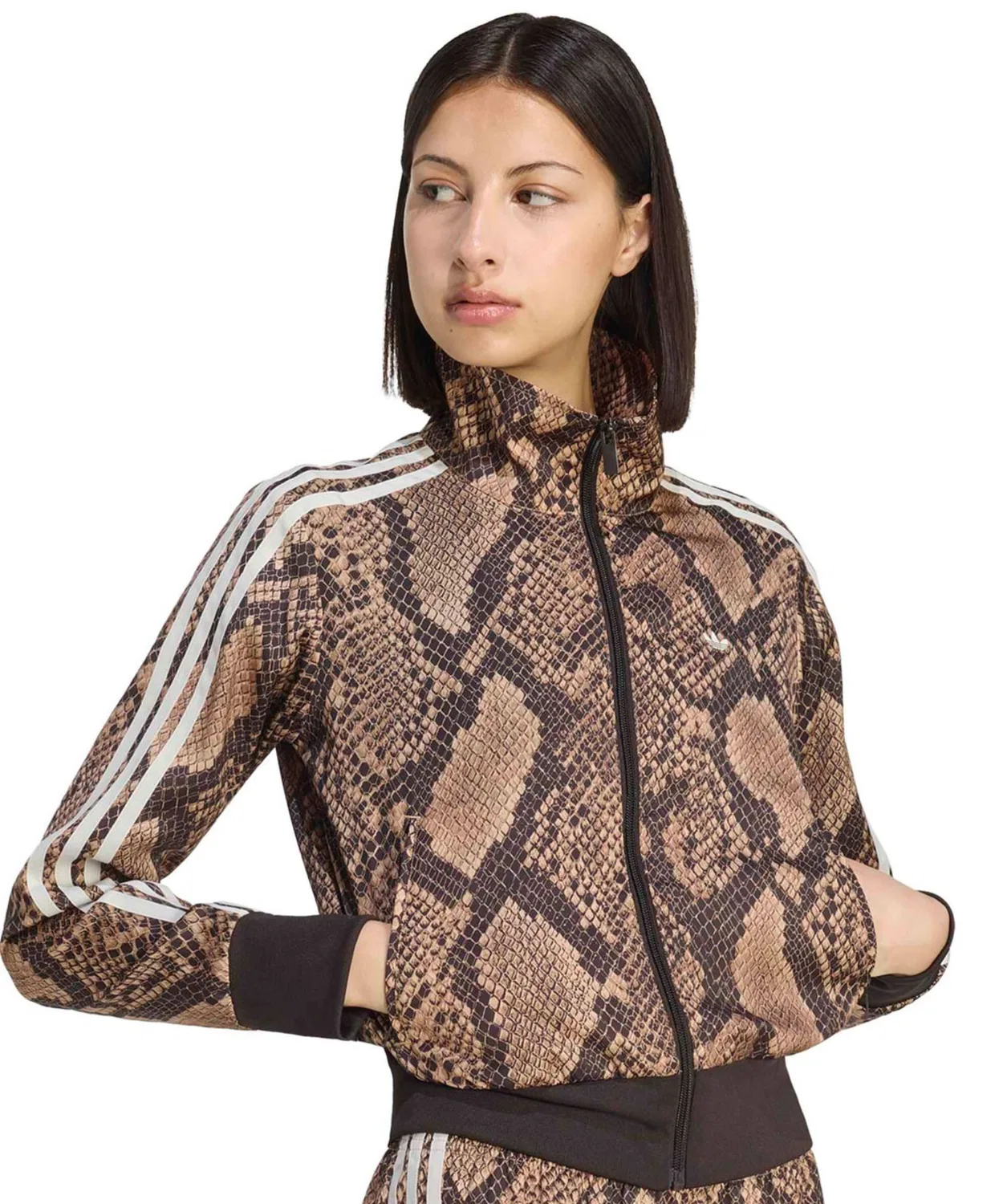 Женская куртка-трактор с принтом Firebird Satin Snake Print Adidas, Beige