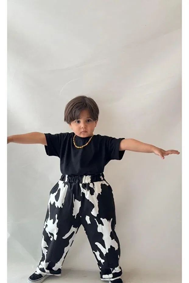 Детские брюки для мальчиков с принтом Bohemiankids Baby Wear, Black — фото 2